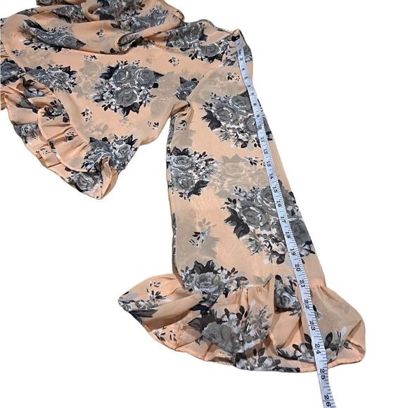 Ali & Kris bell sleeve cropped top sheer floral size medium - Picture 13 of 14